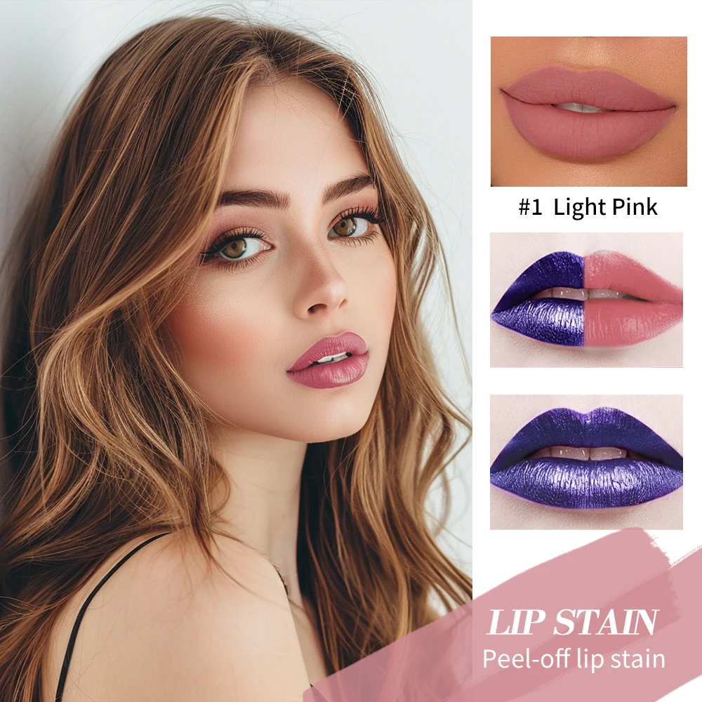3pcs/set Lip Stain Peel Off And Reveal Long Lasting Waterproof Pink Lip Tint Transfer Proof Natural Lip Stain Tear Off Lip Gloss 2