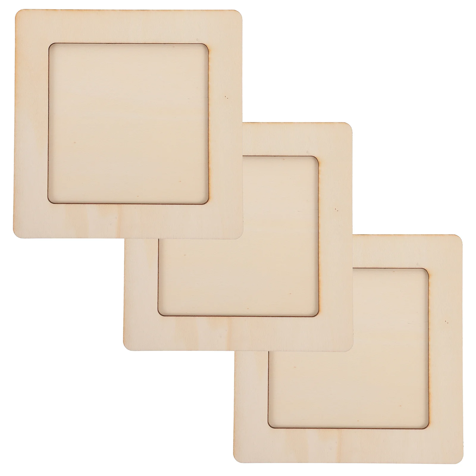 

3Pcs Unpainted Wood Photo Frame Blank Pictures Frame Wooden Picture Frame Wooden Frame for Crafts