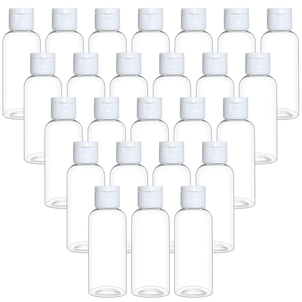 

50PCS 5-100ml Empty Clear Plastic Flip Cap Bottles Squeezable Travel Size Cosmetic Containers for Liquid Lotion Gel Perfume