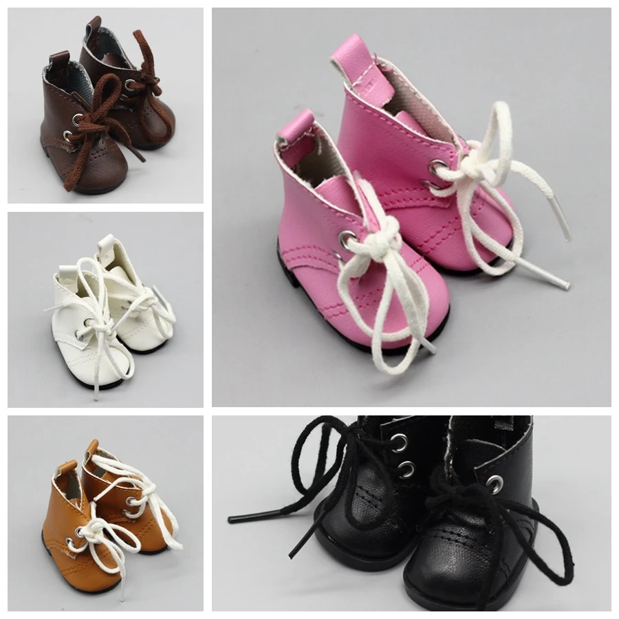 1 Pair 5*2.8cm PU Leather Cute Doll Boot Shoes Adorable Party Ankle Strap PU Leather Shoes For 1/6 Doll Clothing Accessories free shipping girls ankle boots microfiber leather kids 2022 children student fashion mid calf sewing autumn party casual shoe