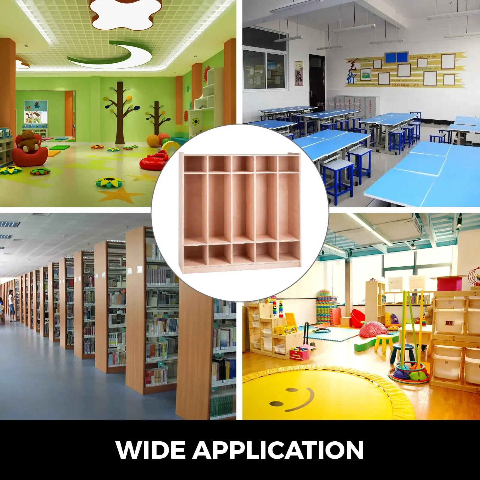 Preschool Cubby Lockers 5-Section Plywood Birch Coat Locker 15MM Thickness Kids Locker for Home 48.4 Inch High Durable 6