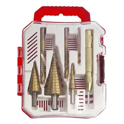 Titanium Coated Drill Bit Set for Metal and Wood Applications (7 set red)