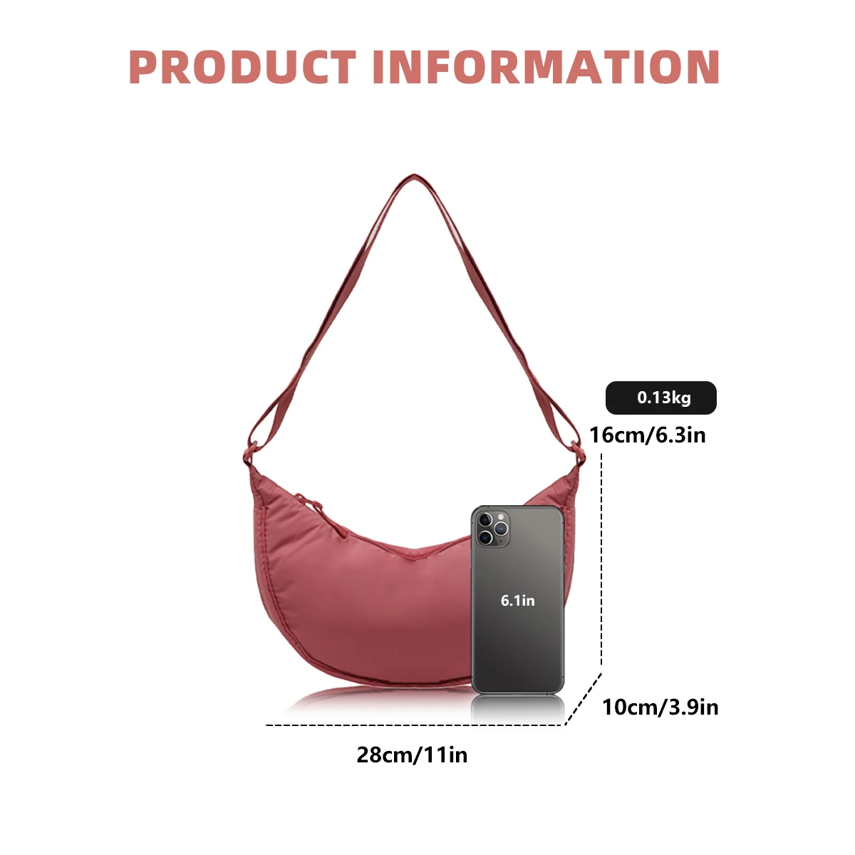 Large-Capacity Dumpling Bag for Women 2025 New Lightweight Autumn and Winter Crossbody Bag Versatile Commuter Bag Armpit Crescent Bag Student Mobile Phone Bag