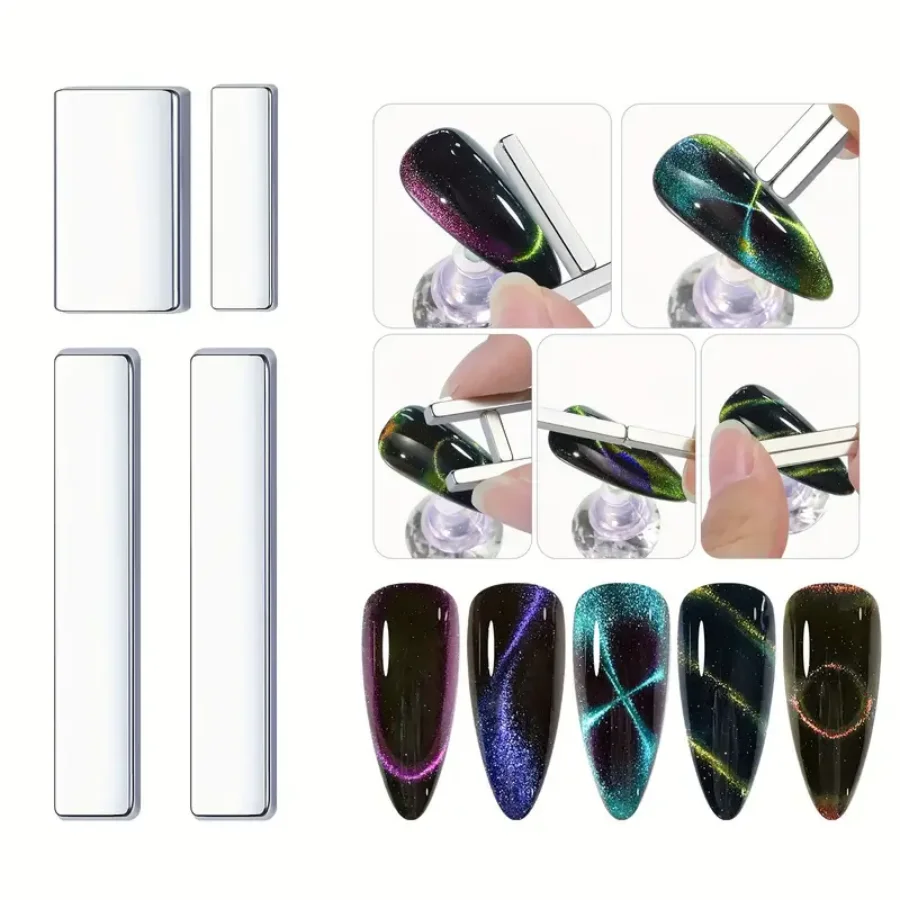 Cat Eye Magnet For Nails 8pcs Double-Head Nail Magnet Design Tool Gel Nail Polish Pen Art Stick magnetic nail art tools cat eye nail tool magnetic nail tools magnetic nail pen