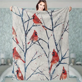 Red Bird Winter Blanket 1