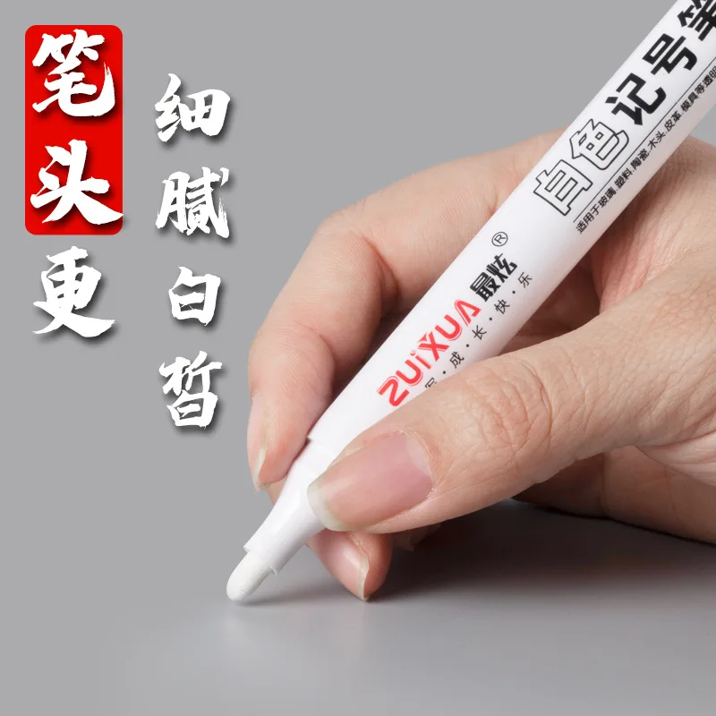 3/6pc White Marker Pen Oily Waterproof Plastic Gel Pen For Writing Drawing  White Diy Album Graffiti Pens Stationery For Notebook