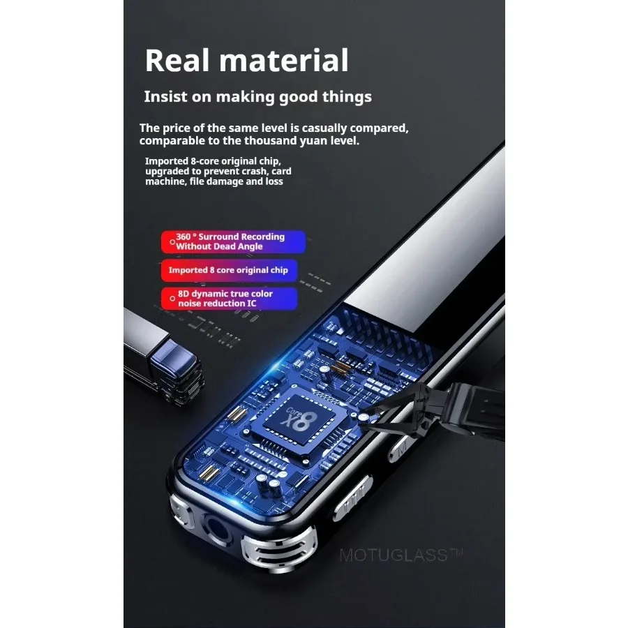 Portable Professional Voice Recorder HD Noise Reduction Long Distance Recording Device