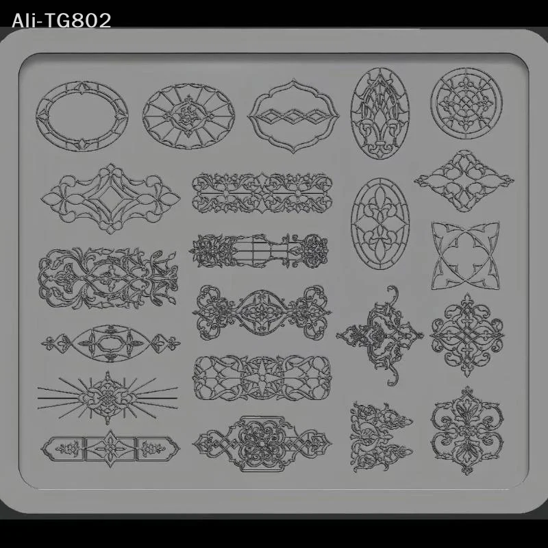 3D 실리콘 네일 아트 몰드 유럽 스타일 복고풍 패턴 레이스 디자인 장식 DIY 투명 매니큐어 템플릿