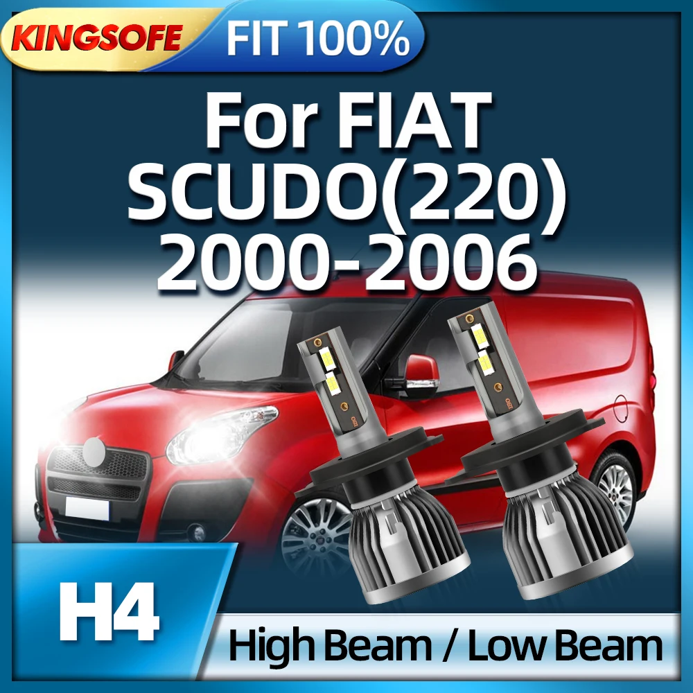 

KINGSOFE 26000LM LED Car Headlight H4 Bulbs Auto Lights 6000K White For FIAT SCUDO(220) 2000 2001 2002 2003 2004 2005 2006