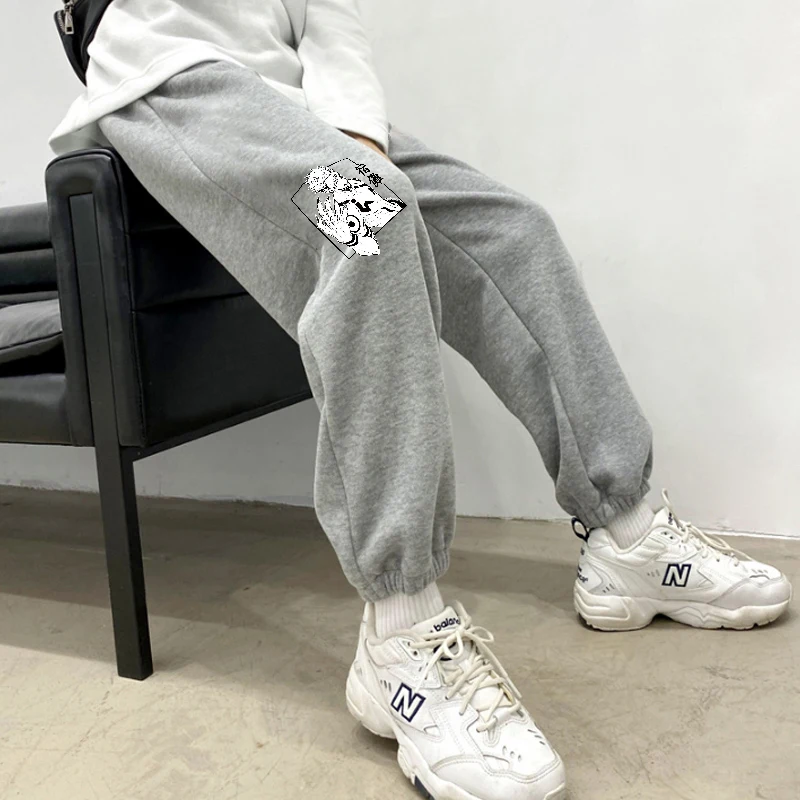 Anime Print Sweatpants for Men Athletic Joggers Gym Running Trousers Casual Fleece Lined Pants with Pockets Cosplay Costume