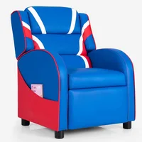 Kids Recliner, Youth Gaming Recliner w/Headrest, Footrest, Lumbar Support, Side Pockets, Adjustable Recliner Sofa for Kids 1