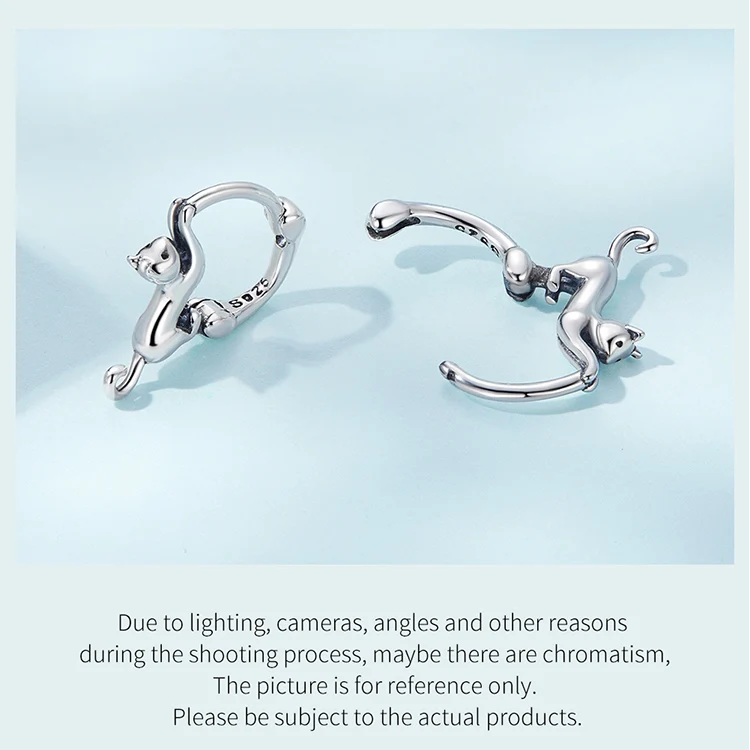 Real 925 Sterling Silver Cute Cat Animal Jewelry Set Pet Ring Necklace Earrings for Women Party Original Fine Jewelry - PeticaDeals