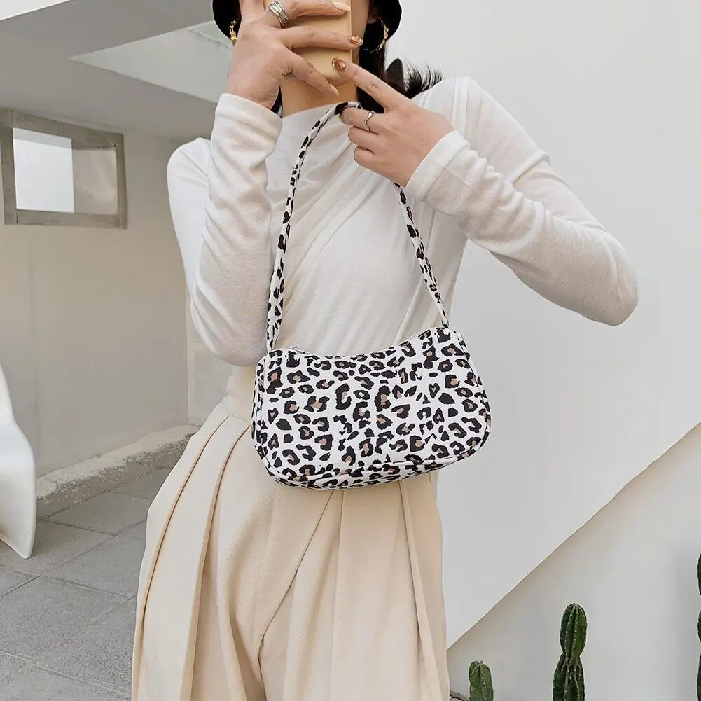 

Vintage Ladies Purse Handbags Canvas Animal Pattern Print Shoulder Underarm Bag