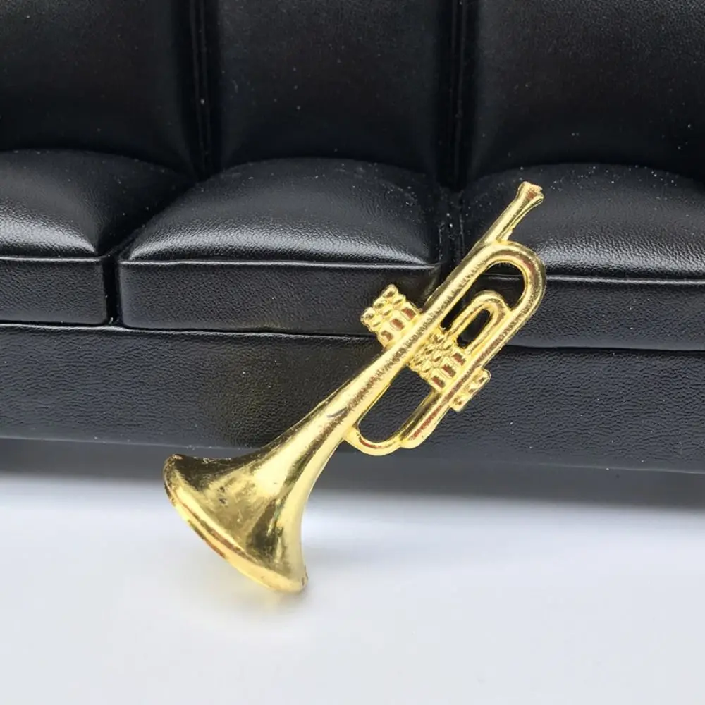 Creative Mini Portable Trumpet Saxophone 1:12 Dollhouse Miniature Plastic Musical Instrument Model Scene Accessories 3