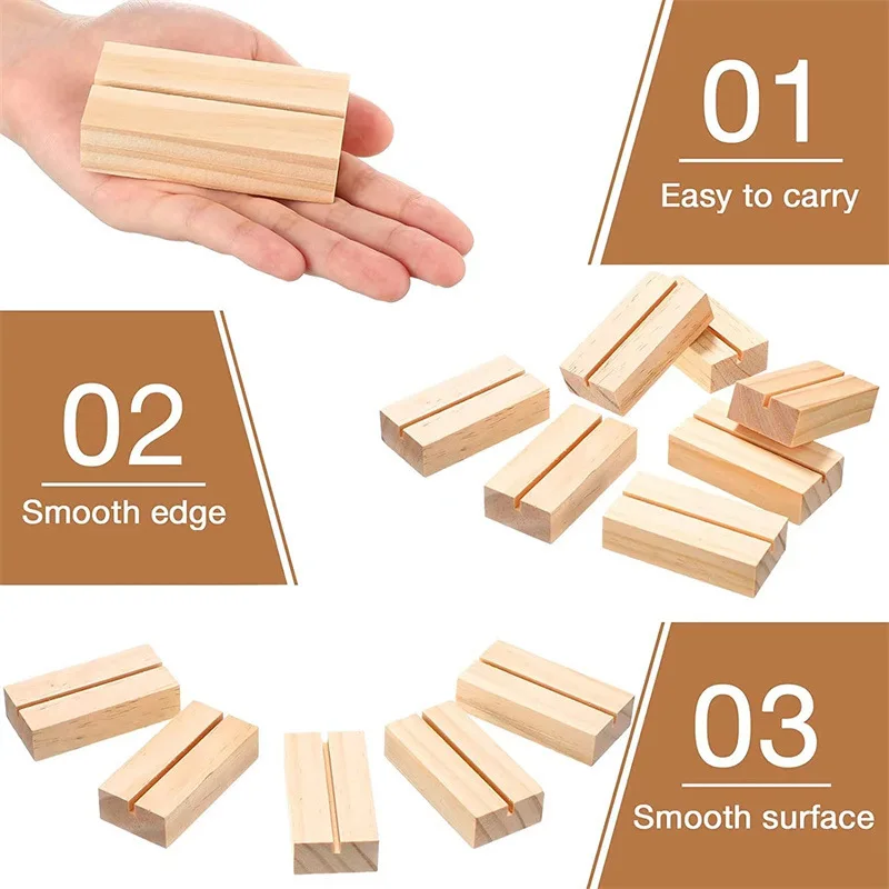 Solid Wood Business Card Holder Calendar Note Holder Card Base Board Birthday Party Home Decoration Photo Base Menu