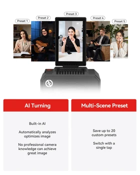Hollyland VenusLiv Air Live Streaming Camera 4K Qualità dell'immagine Plug and Play 4K30 UVC Streaming Wireless Live Streaming Camera