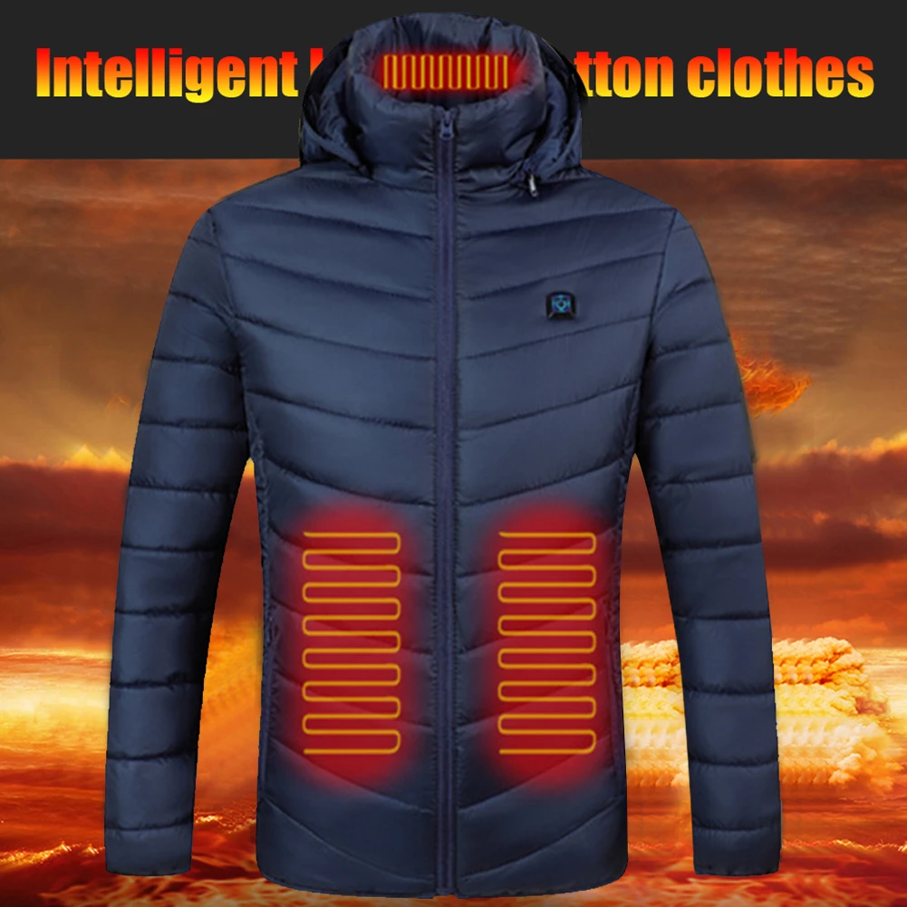Manteau chauffant en Polyester pour homme, imperméable, 3 vitesses,  contrôle de la température, 9 zones, pour la marche en plein air |  AliExpress