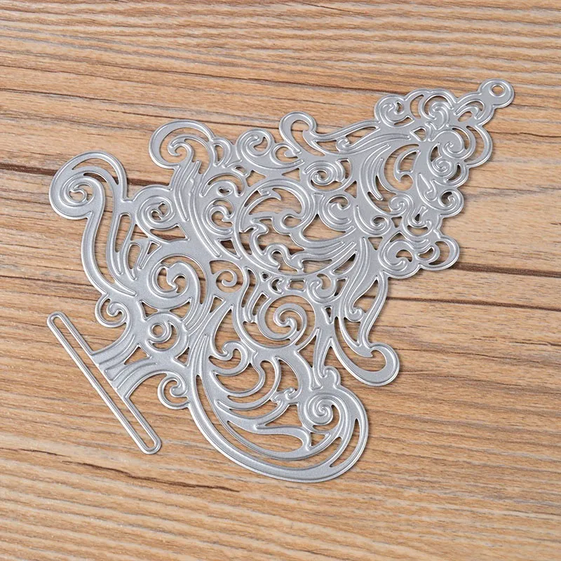 뜨거운 크리스마스 트리 커팅 다이 스텐실 스크랩북 엠보싱 앨범 종이 카드 선물