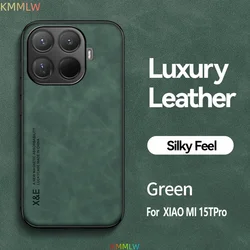 Luxury Leather Case with Metal Plate Support - Xiaomi 11T (Dark Green)