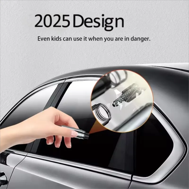 AU05 - 비상 탈출 도구 - 차량 구조용 안전벨트 커터가 있는 알루미늄 합금 안전 망치