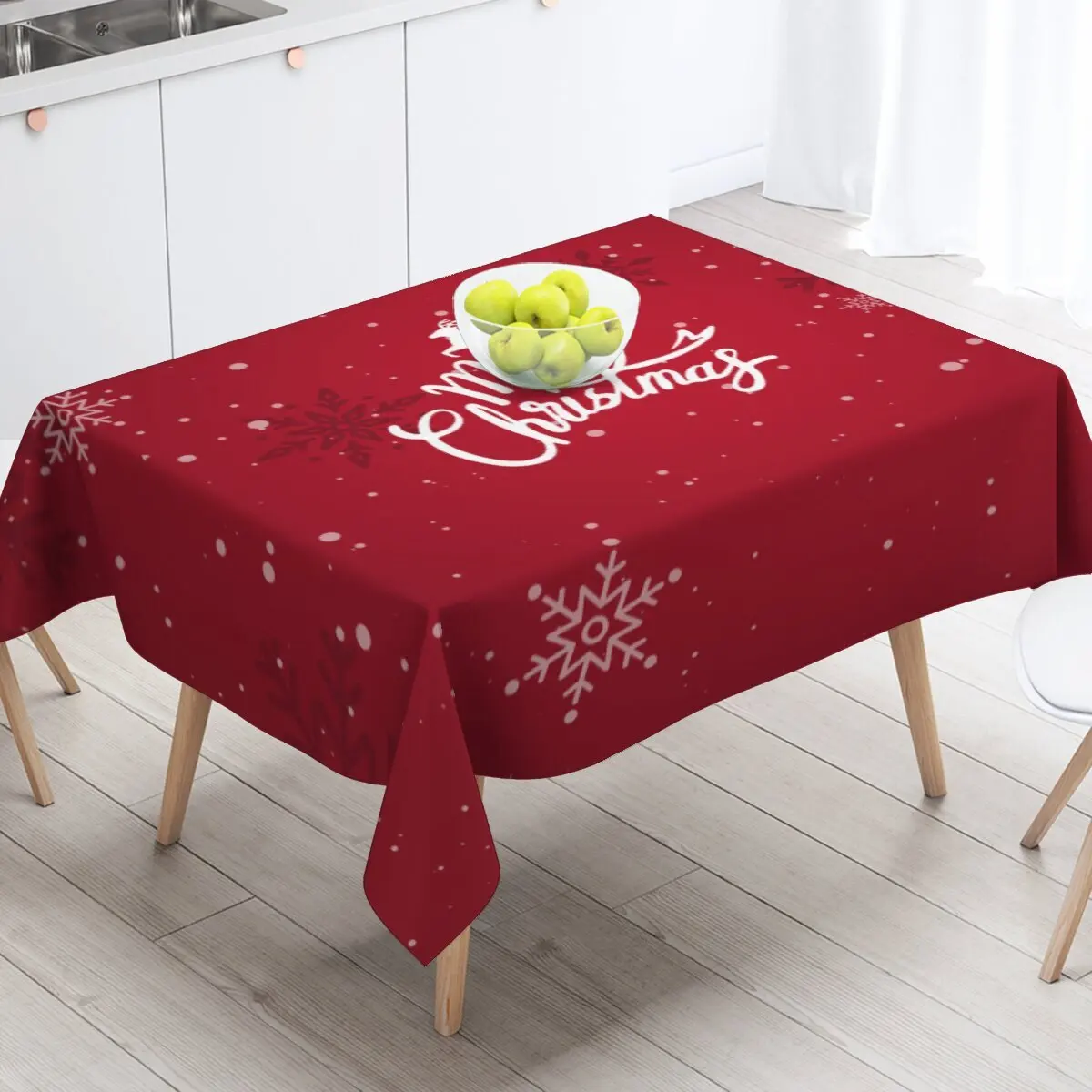 ChristmasmistletoewreathtableclothChristmasblessingtablecloth