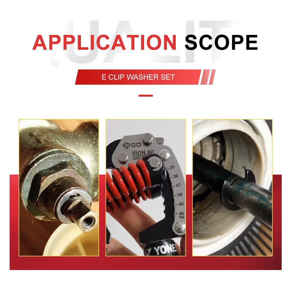 Description Picture 5 of itemM1.2 M1.5 M2 M3 M4 M5 M6 M8 M9 M10 M12 M15 External Retaining Ring 304 Stainless Steel E Clip Snap Circlip Shaft Washer Gasket