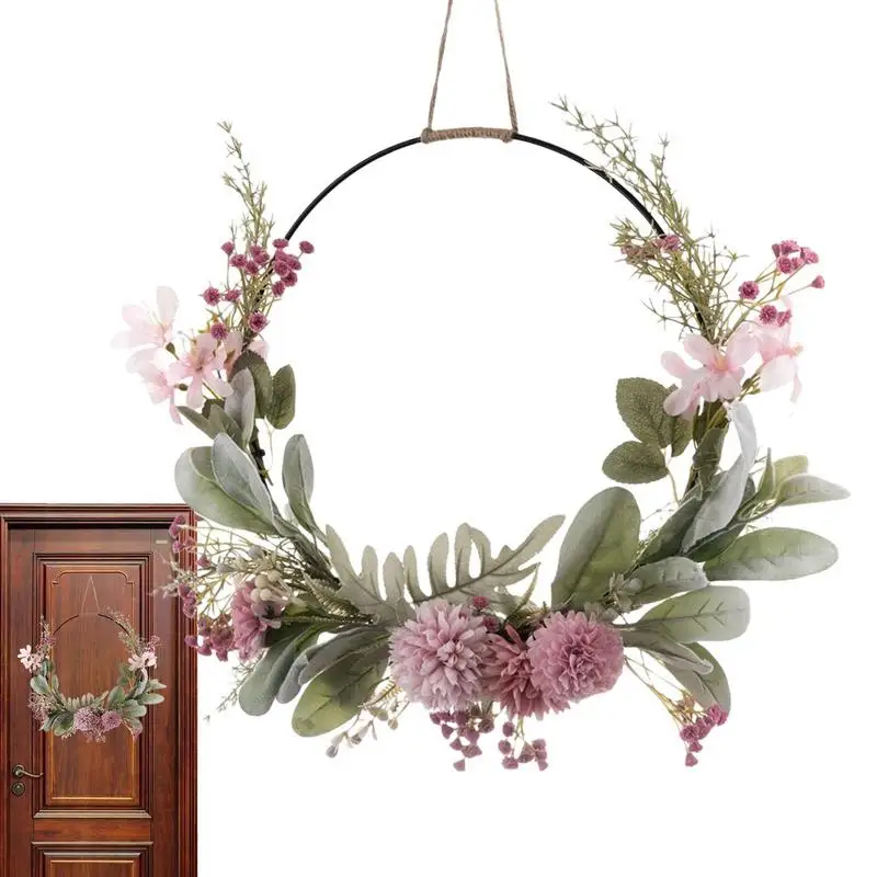 

Spring Wreath Artificial Peony Wreath Garland Rattan Home Decoration Wedding Home Front Door Wall Fireplace Festival Rose