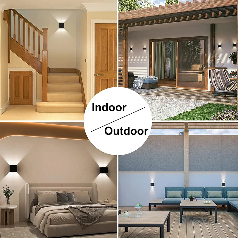 LED Wall Lamps 7W Cold White Warm White Waterproof Outdoor Interior Modern Nordic Square Wall Lights For Indoor Garden Corridors