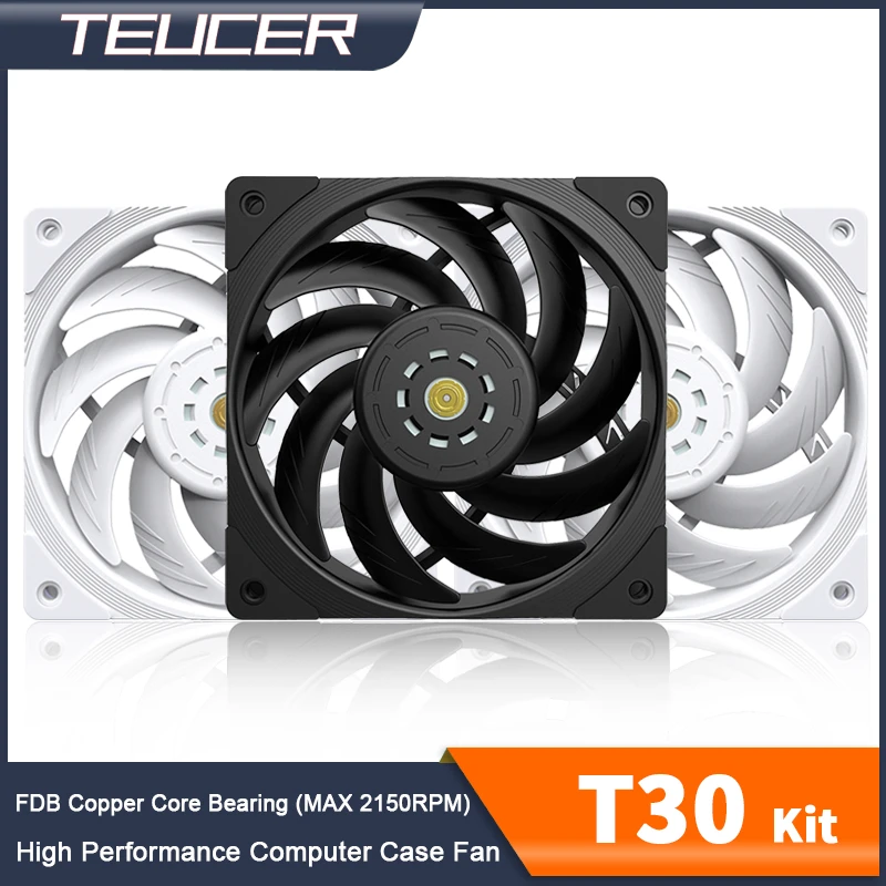 TEUCER Silent PC Cooling Fan Kit, Alto Desempenho, 4Pin, PWM, 500 a
