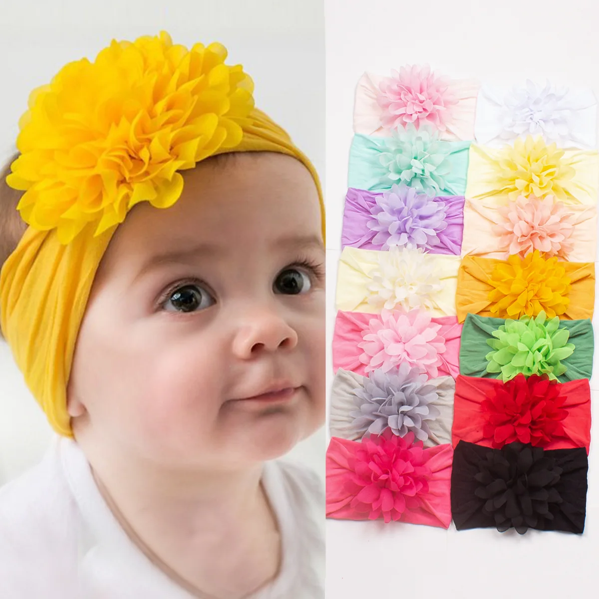Baby Accessories Girl Nylon Hairband Birthday Party Newborn Headdress Wide Cute Princess Baby Supplies