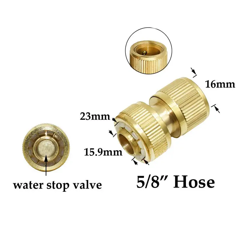 1/2'' 5/8" 3/4'' 1'' Brass Hose Quick Connector Water Stop Fitting Copper Thread Tap Coupling Garden Watering Gun Adapter - Image 14