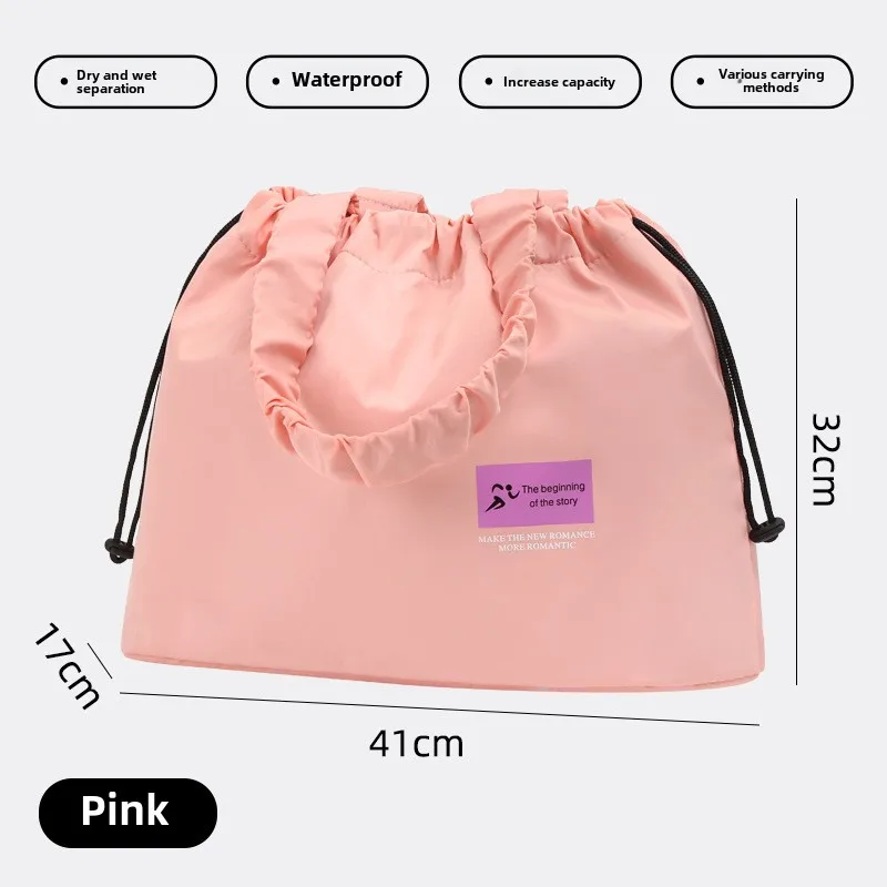 New Adult Single Shoulder Bag Memory Knitting Fabric Dry Wet Separate Swimming Gym Sports Fitness Toiletries Storage Organizer 5