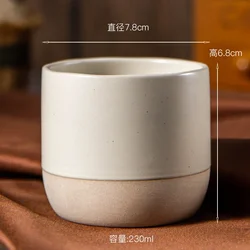 Japanese-Style Vintage Ceramic Coffee & Tea Mug - Stoneware Espresso Drinkware for Cafes, Restaurants, and Hotels (Large)