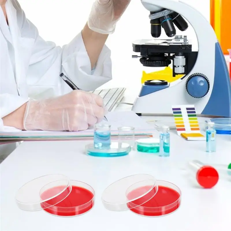 Blood Agar Plate Culture Petri Dishes 10 Pc Growth Medium Glass Sterile Dishes Plates Labs Chemistry Experiment Dishes
