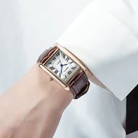 Retro-Style Simple Small Square Watch with Roman Numerals, Trendy and Artistic Quartz Movement Wristwatch 2