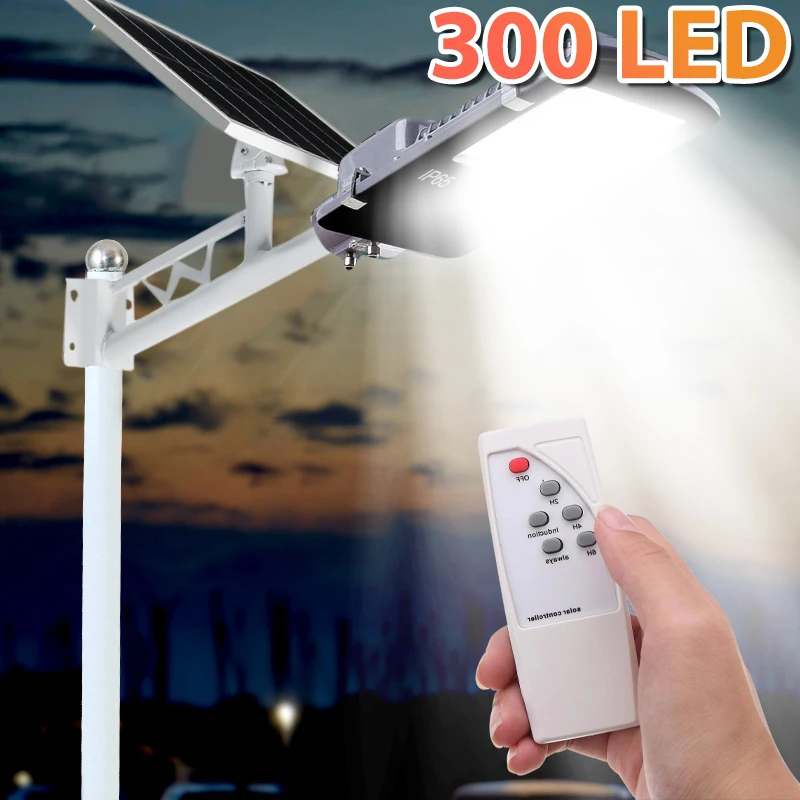 300led Split Solar Street Lights Waterproof Outdoor Garden House Remote Control for Outdoors Yard