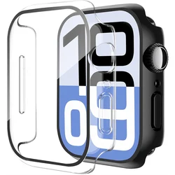 Sleek Black Transparent Case Cover with Screen Protector for Series 1 2 3 42mm (Clear and black)