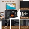 Electric Fireplace TV Stand, TV Console for TVs with 18 Inch Fireplace up to 55 Inch with 2 Open Shelves and Cabinets w/Doors 3