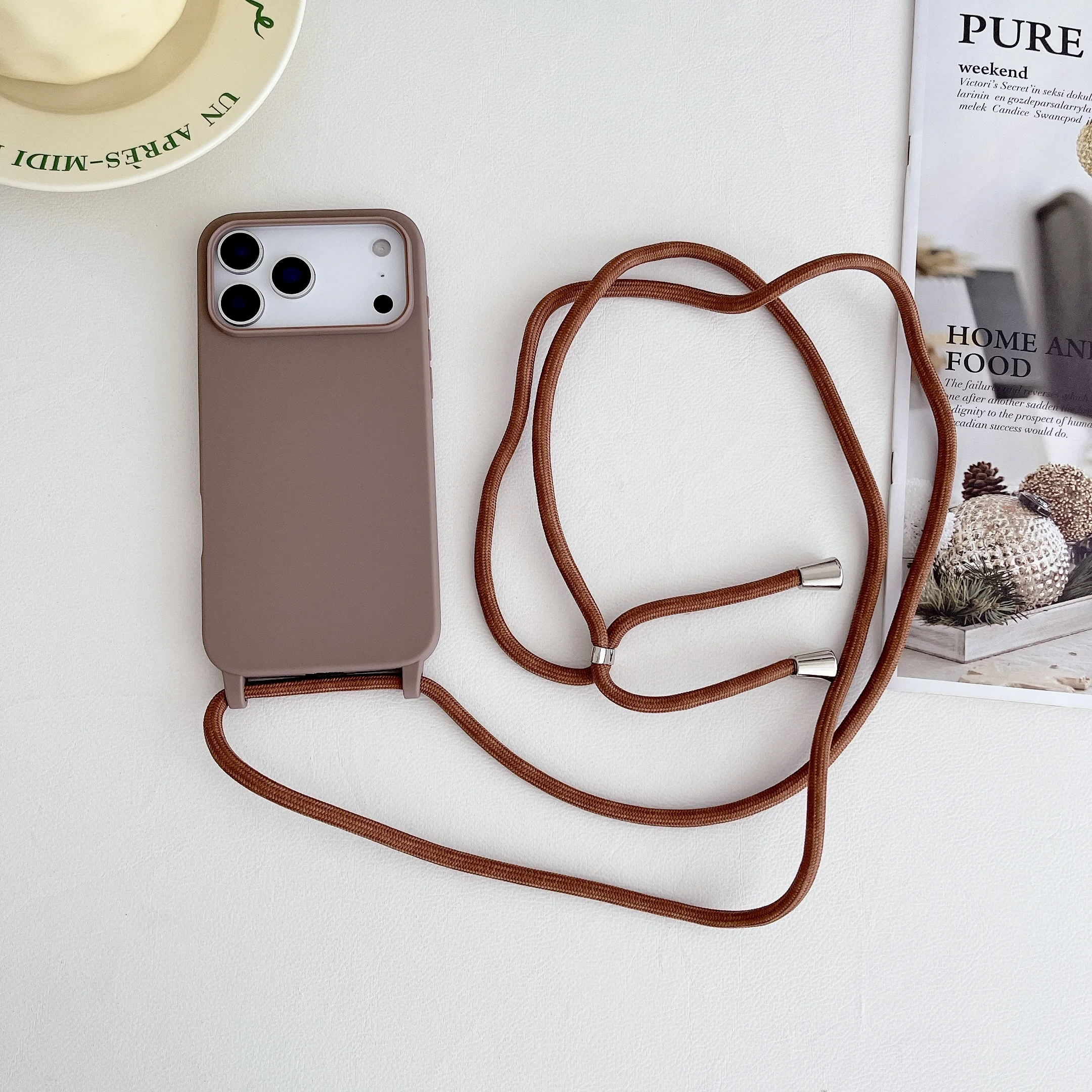 Crossbody Lanyard Cord Silicone Phone Case with Necklace Strap