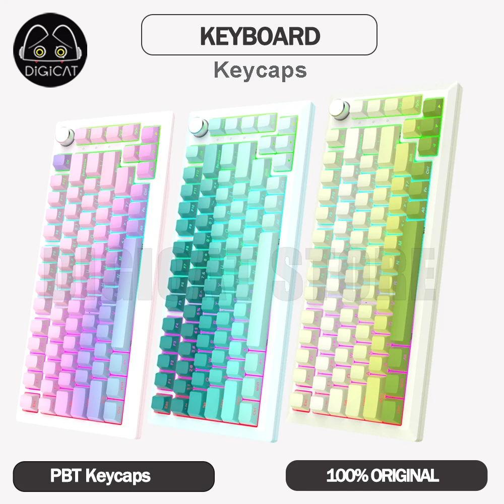 

Gamer Mechanical Keyboard Keycaps Keycap PBT 124Keys For Pc Gamer Accessories Gradient Keycap Thermal Sublimation Key Caps Gifts