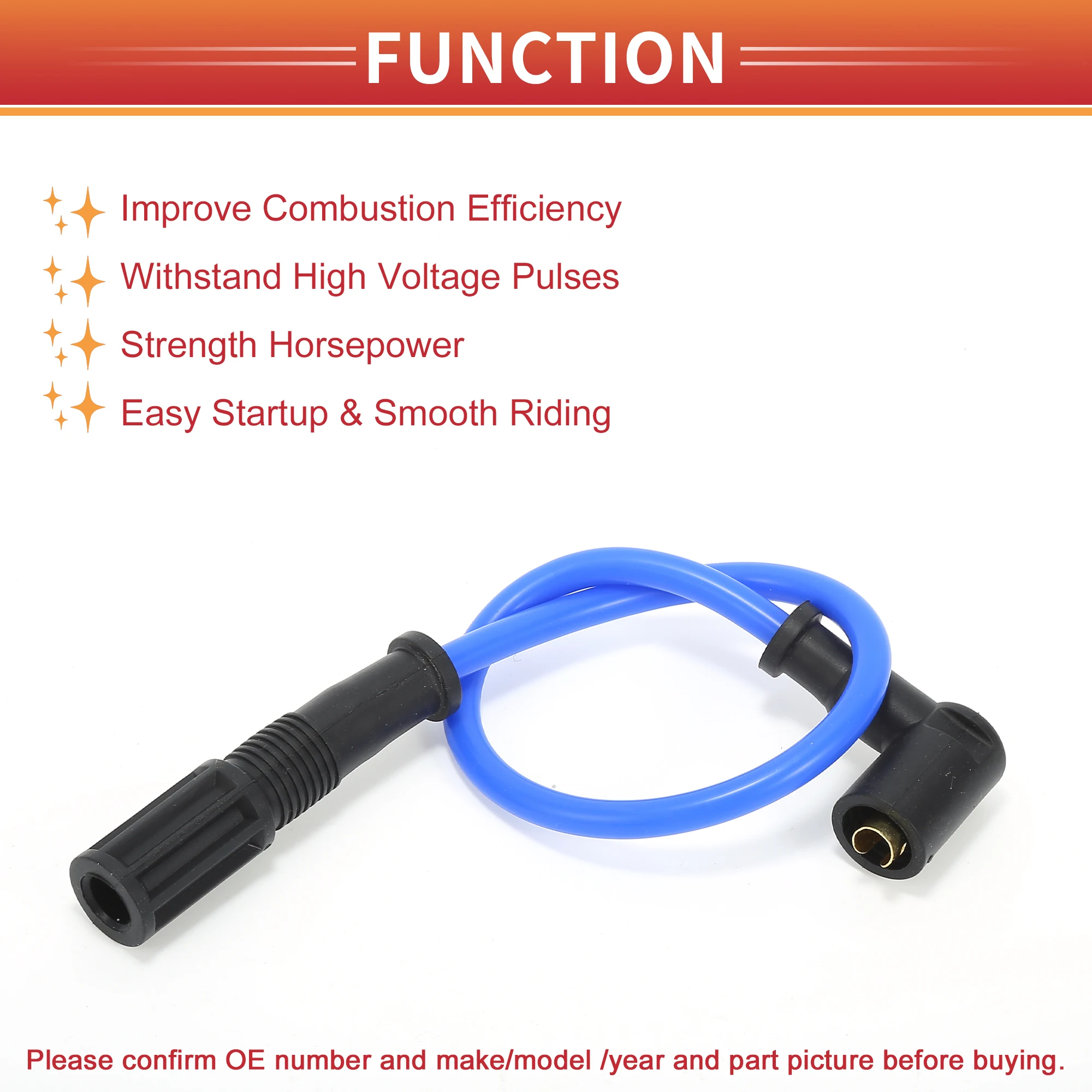 4 Pcs Spark Plug Wire Ignition Coil Cable for Fiat PUNTO 1.2