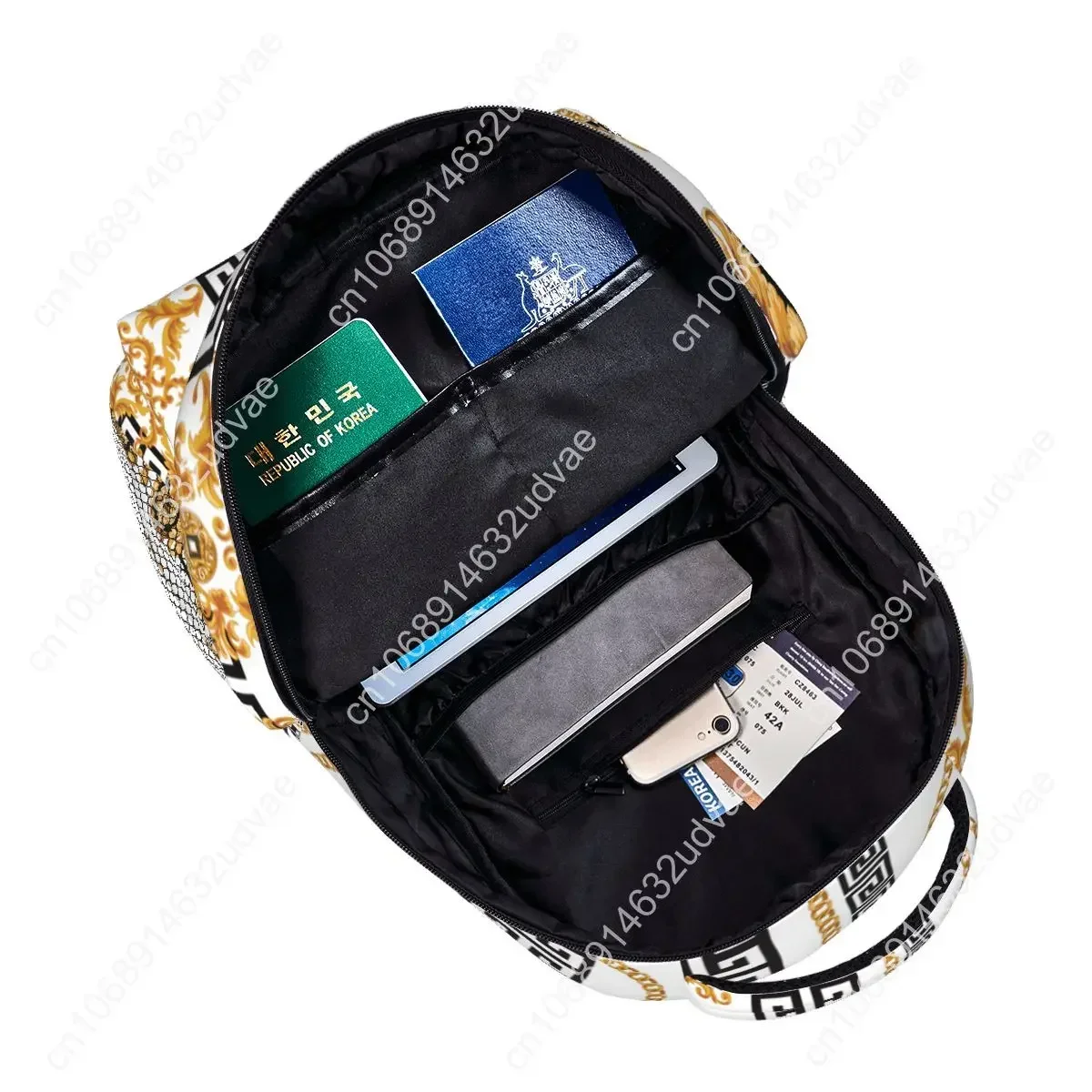 2023 Women Shoulder Bag Golden Baroque Fashion School Bag For Teenage Girl Backpacks Travel Bag Luxury Package