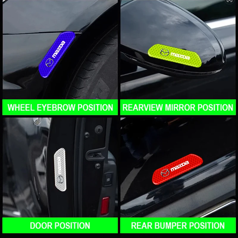 Reflective Safety Strip Sticker Set - Pack of 4