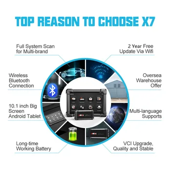 ANCEL X7 OBD2 Scanner Bluetooth for Car Full System Diagnostic Tools TPMS DPF EPB Oil Professional Mechanical Workshop Tool 2