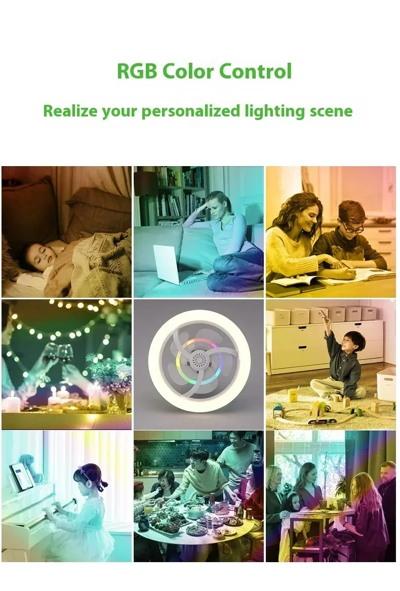 LED360° Remote Control Shaking Fan Light 50W