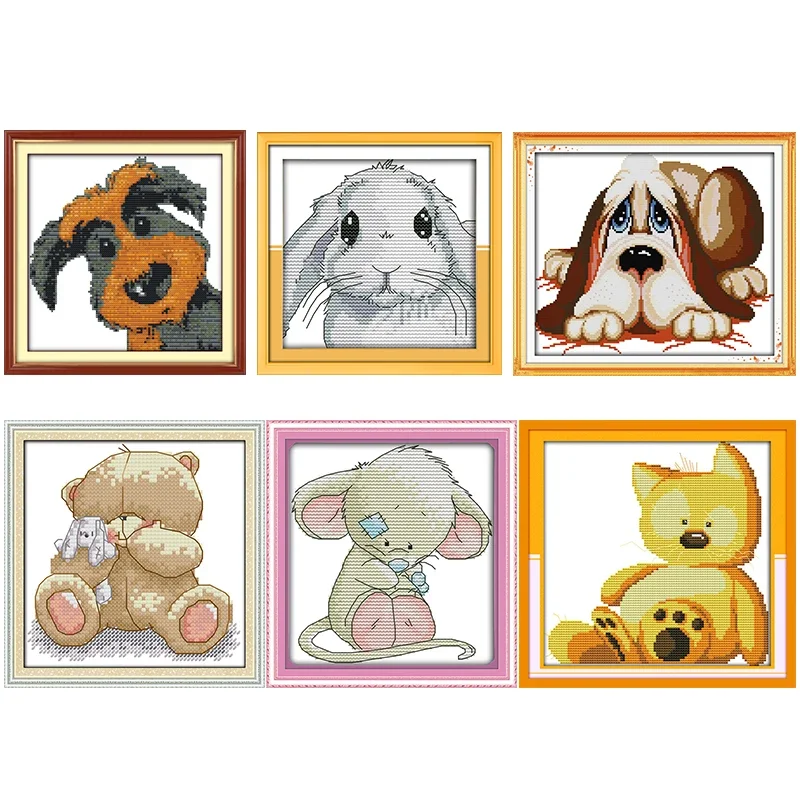 Ein süßer Bär, gezählte Kreuzstich-Sets, 14 ct, 11 ct, bedruckte Leinwand, Druck-Sticksets, DIY-Handarbeit, Heimdekoration, Malerei