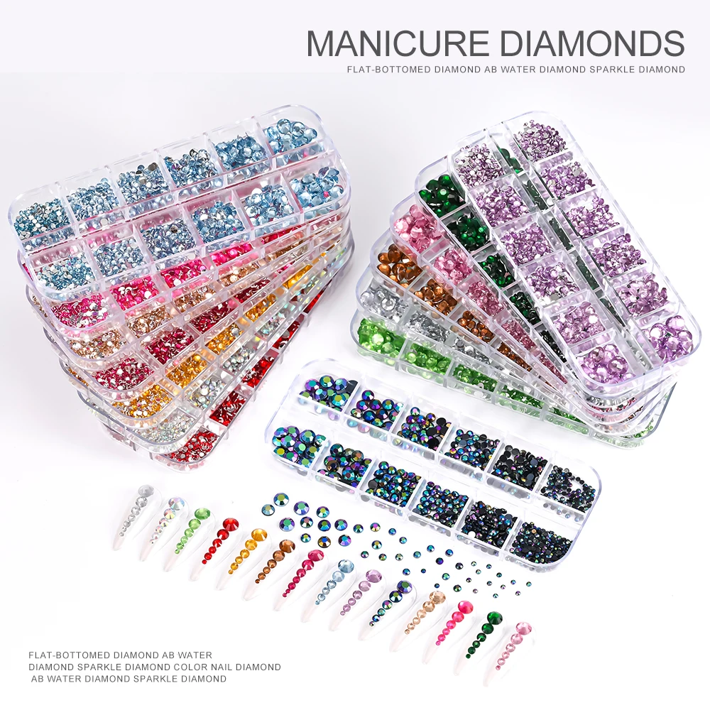 Sparkling Crystal Nail Art Rhinestones Kit with Tools