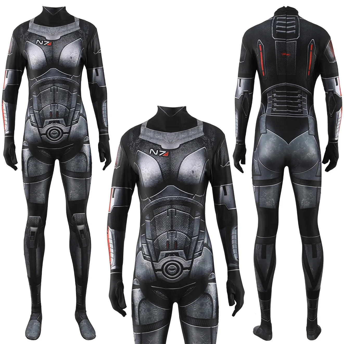 Mass Effect-Inspired N7 Armor Spandex Bodysuit Cosplay Costume for Adults