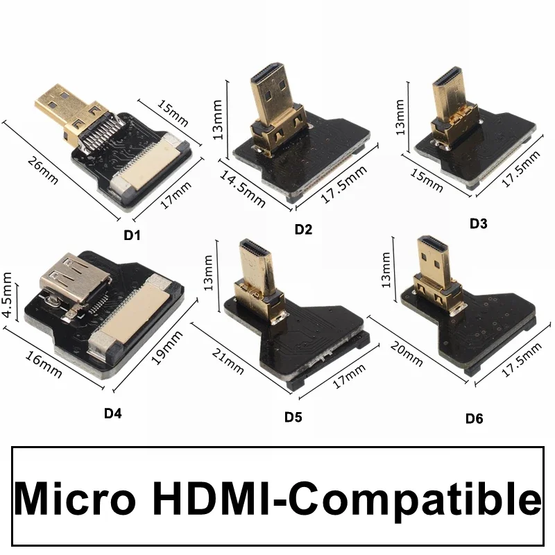 FPV Micro HDMI-compatible 90 Degree Connector FPC Flexible Flat Mini HD Ribbon Cable FFC 20pin For Drone Gopro DSLR Gimbal Kit images - 6