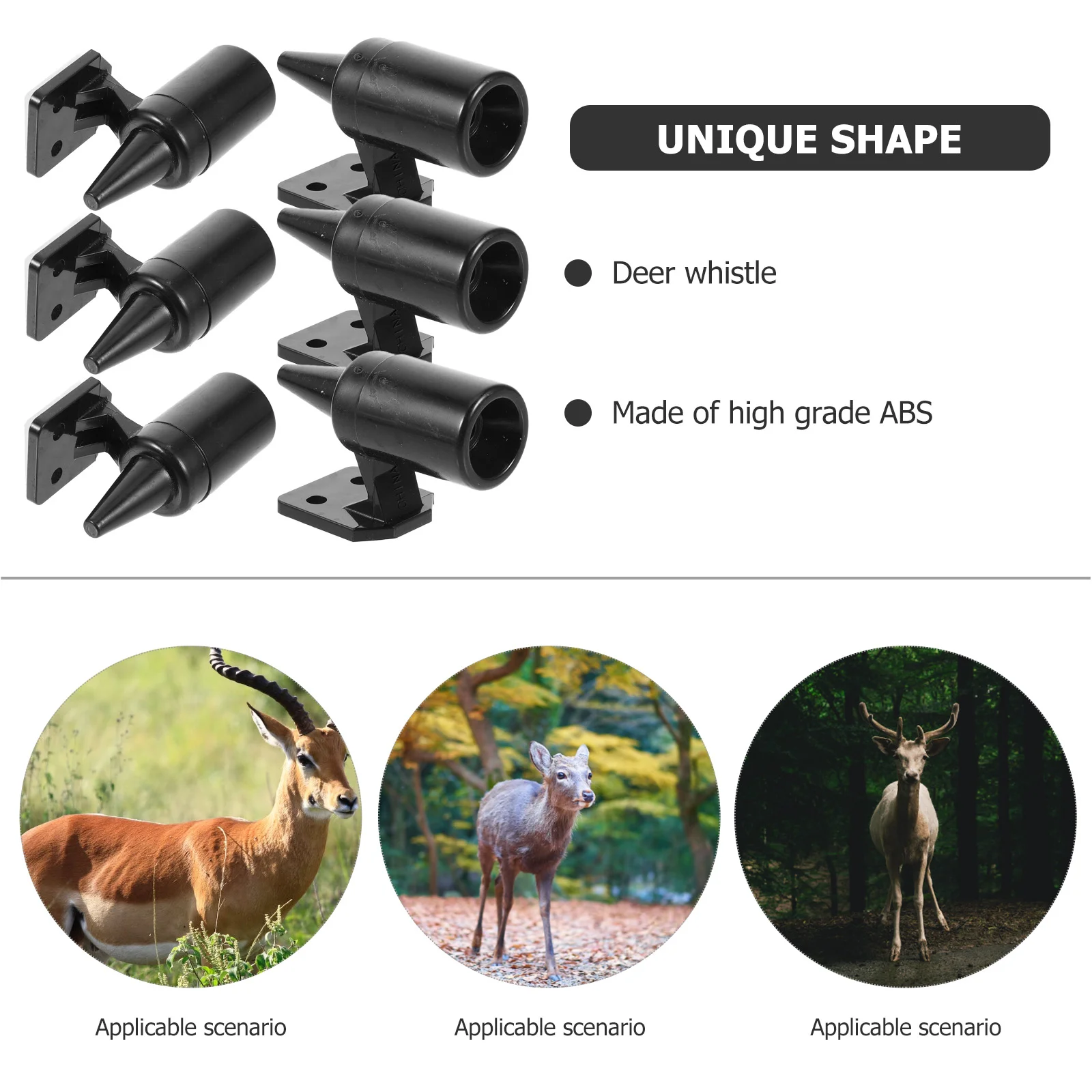 6 Pcs Car Whistle Deer Animals Electronic Warning Whistles Abs Automotive Horns deer whistle
